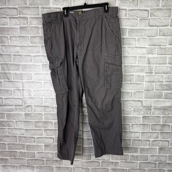 Charhartt Force Charcoal Gray Relaxed Fit Ripstop Cargo Pants Mens 40 x 30 - Picture 1 of 10